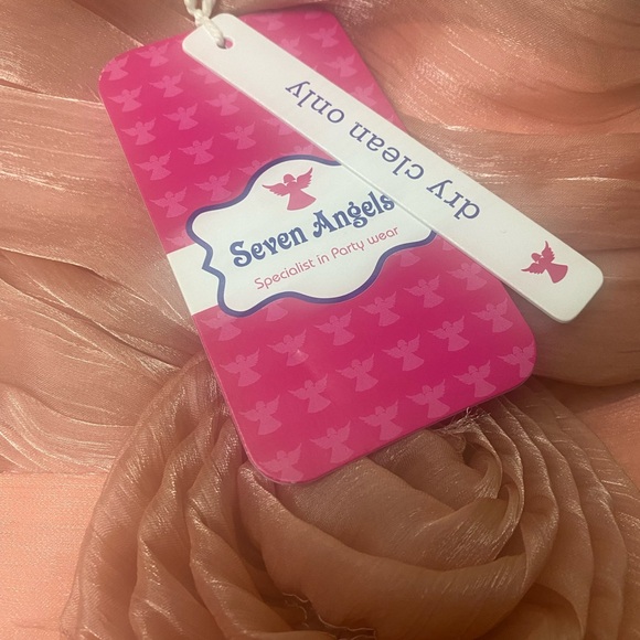 Elegant Peach Dress with Rosette Detail - Toddler - Picture 3 of 4